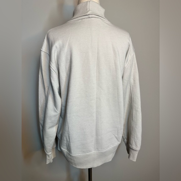 Sz M Zara sweatshirt stone turtleneck soft cozy neutral wide sleeve - Picture 5 of 7